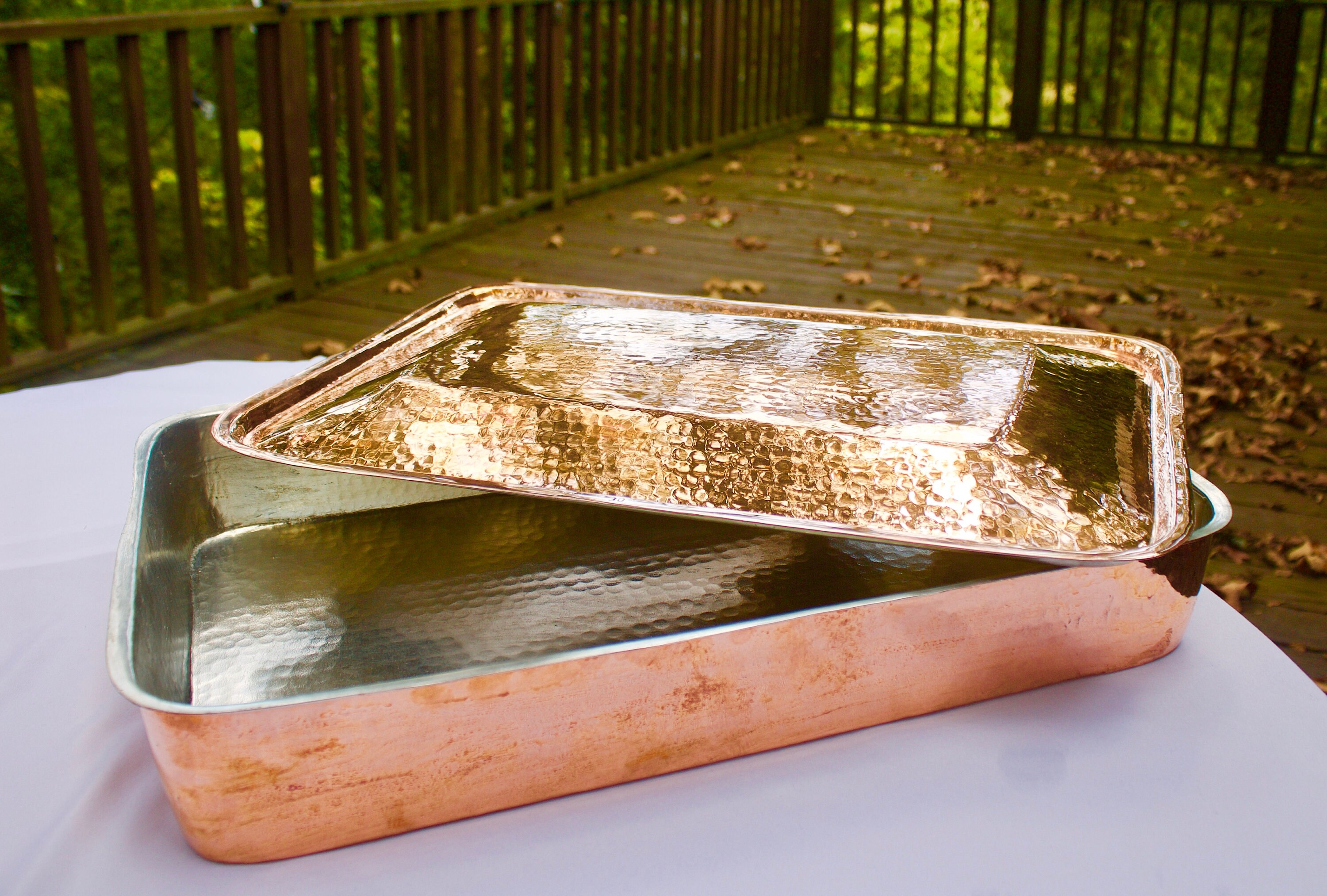 Copper Baking Pan with Lid 20x12x4 HandHammered Turkish Etsy