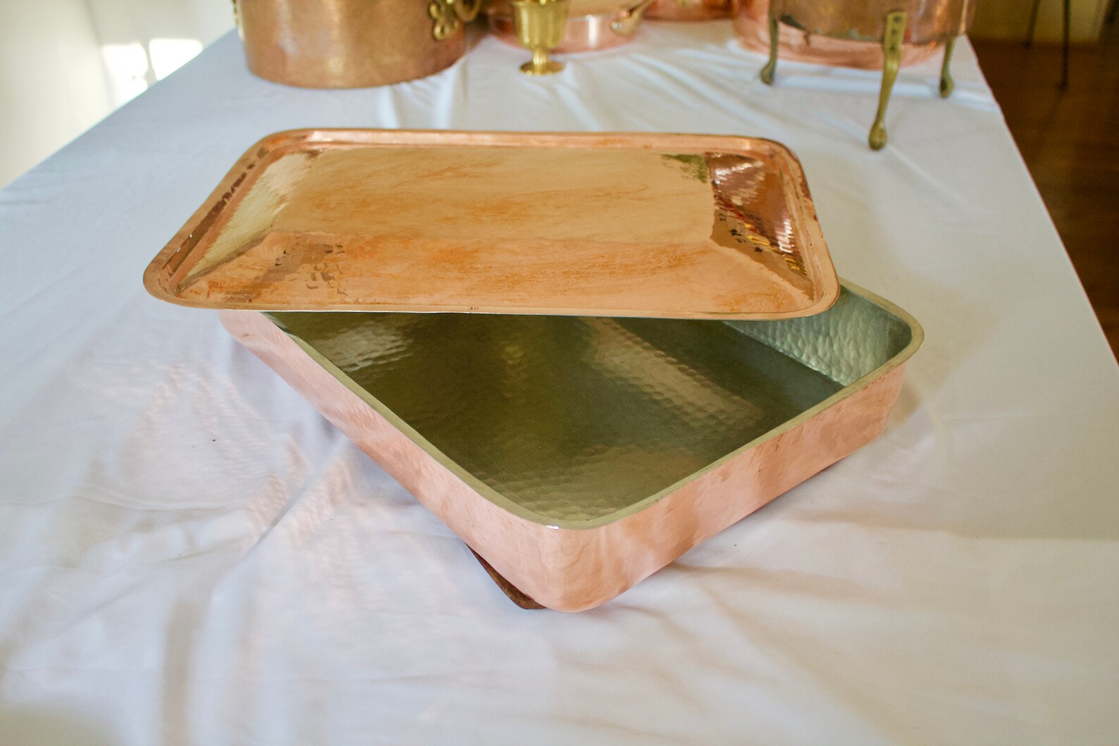 Copper Baking Pan with Lid 20x12x4 HandHammered Turkish Etsy