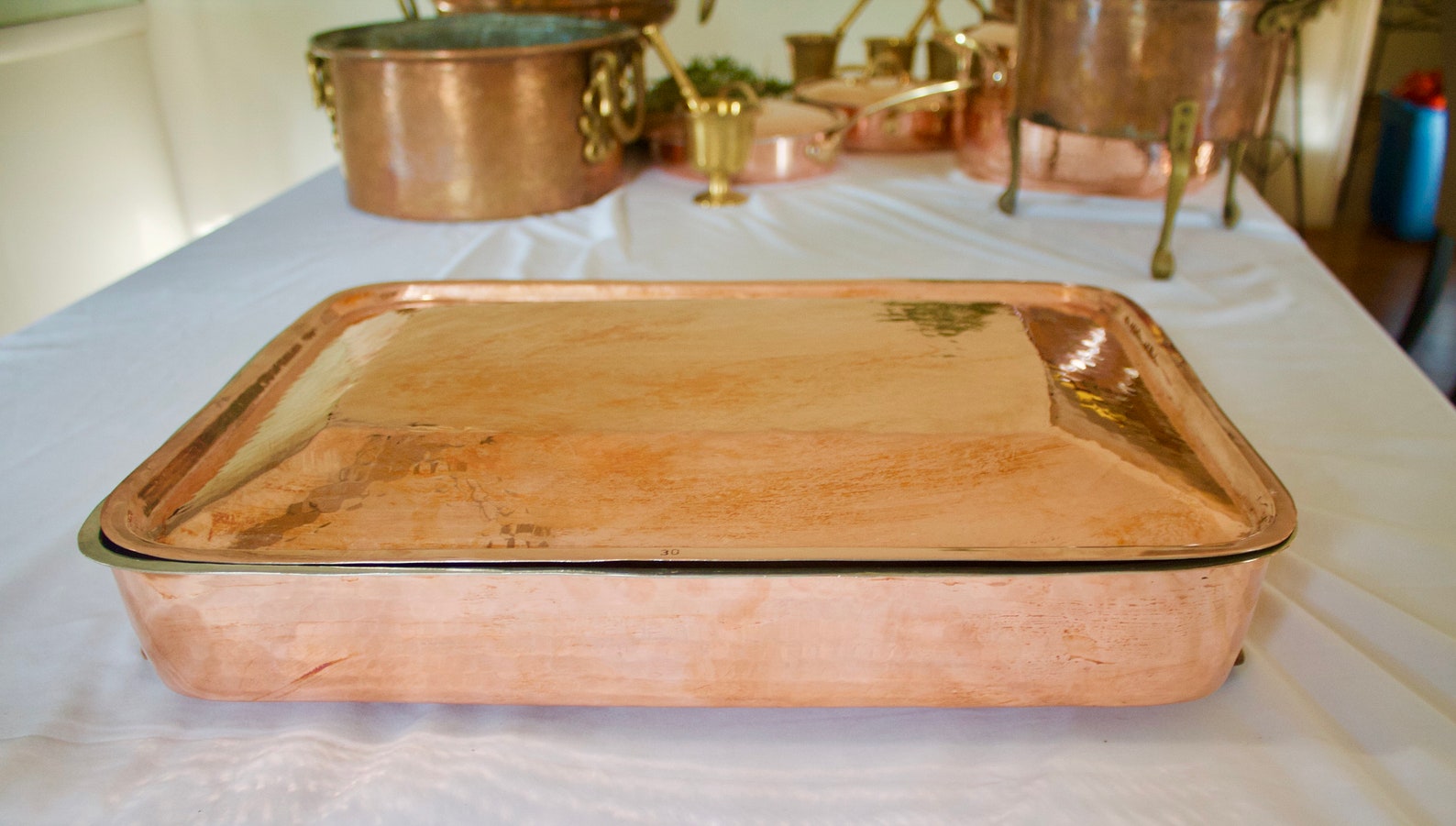 Copper Baking Pan with Lid 20x12x4 HandHammered Turkish Etsy