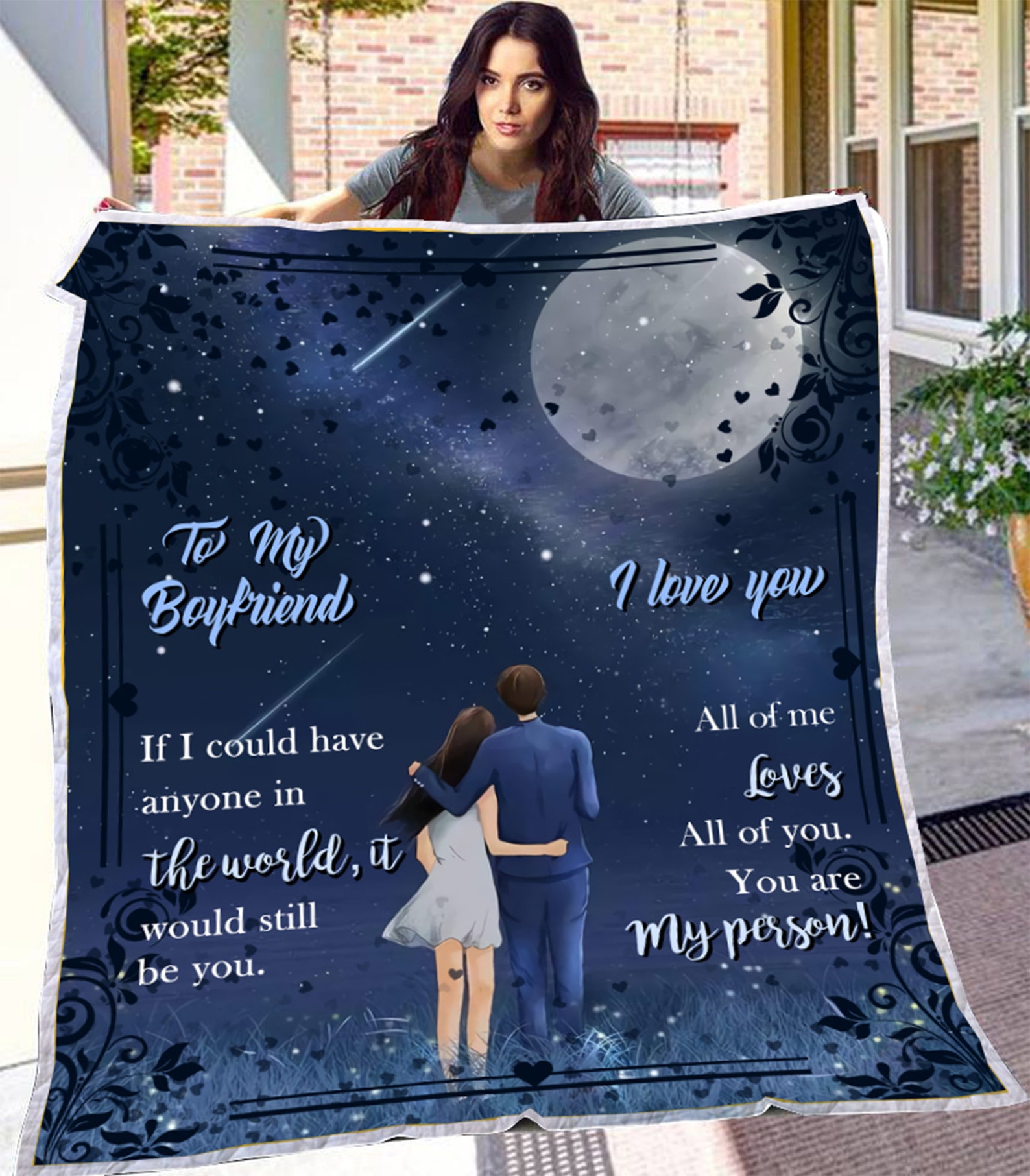 Personalized To My Boyfriend Love Boyfriend Blanket Couple Etsy