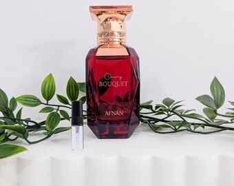 Curated Fragrance Sample: Cherry Bouquet by Afnan, Hand-Filled Travel Atomiser, Rich Boozy Cherry Almond Amber Discovery Size