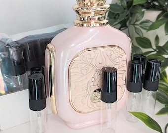 Hand Filled Perfume Sample: Zhukhruf Pink by Zimaya, Curated Arabian Fragrance Travel Spray, Creamy Sweet Powder Scent