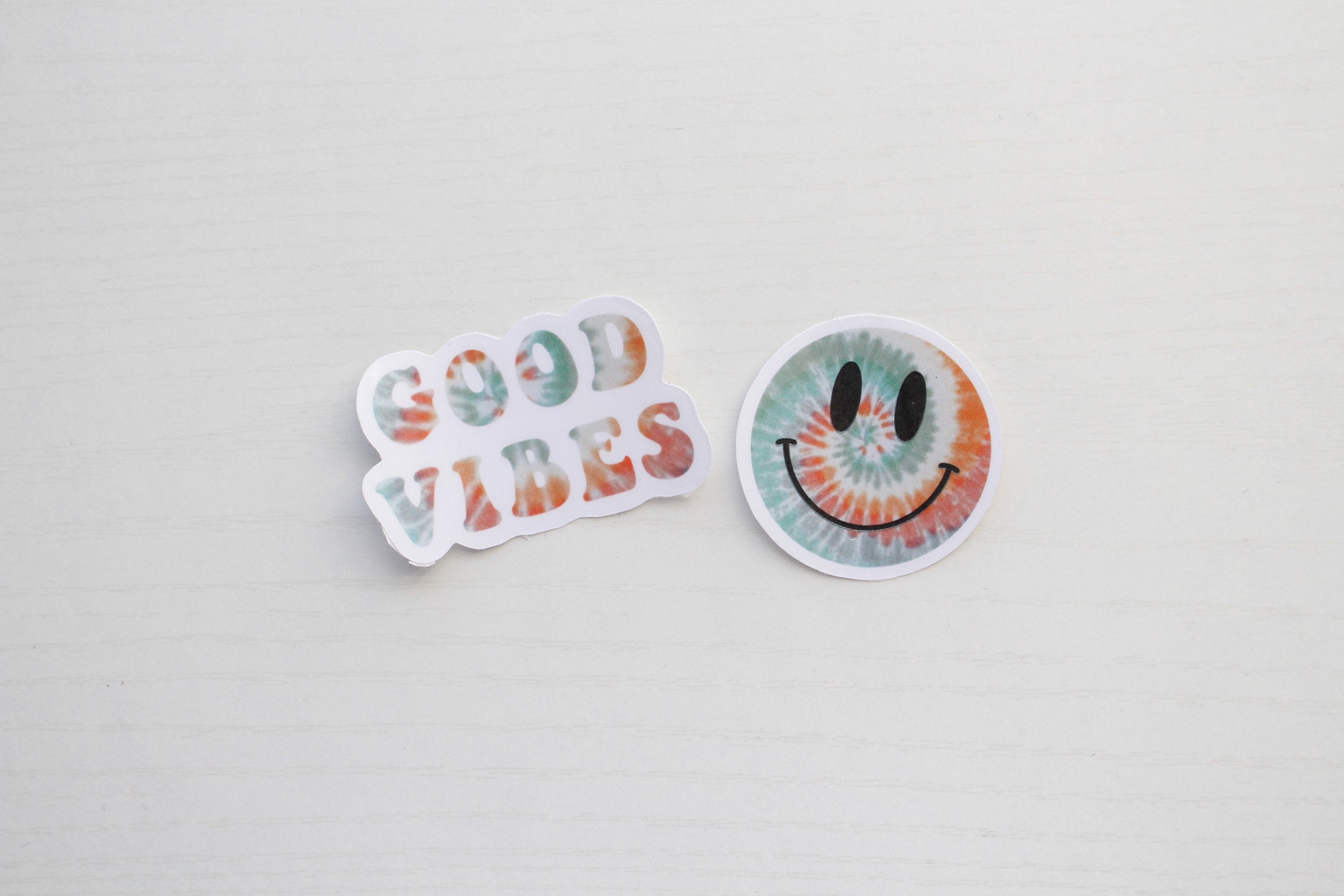 Tie Dye Sticker Pack Good Vibes Sticker Smiley Face Etsy