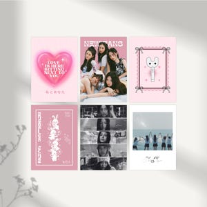 Impresiones de collage de pared NWJNS en rosa