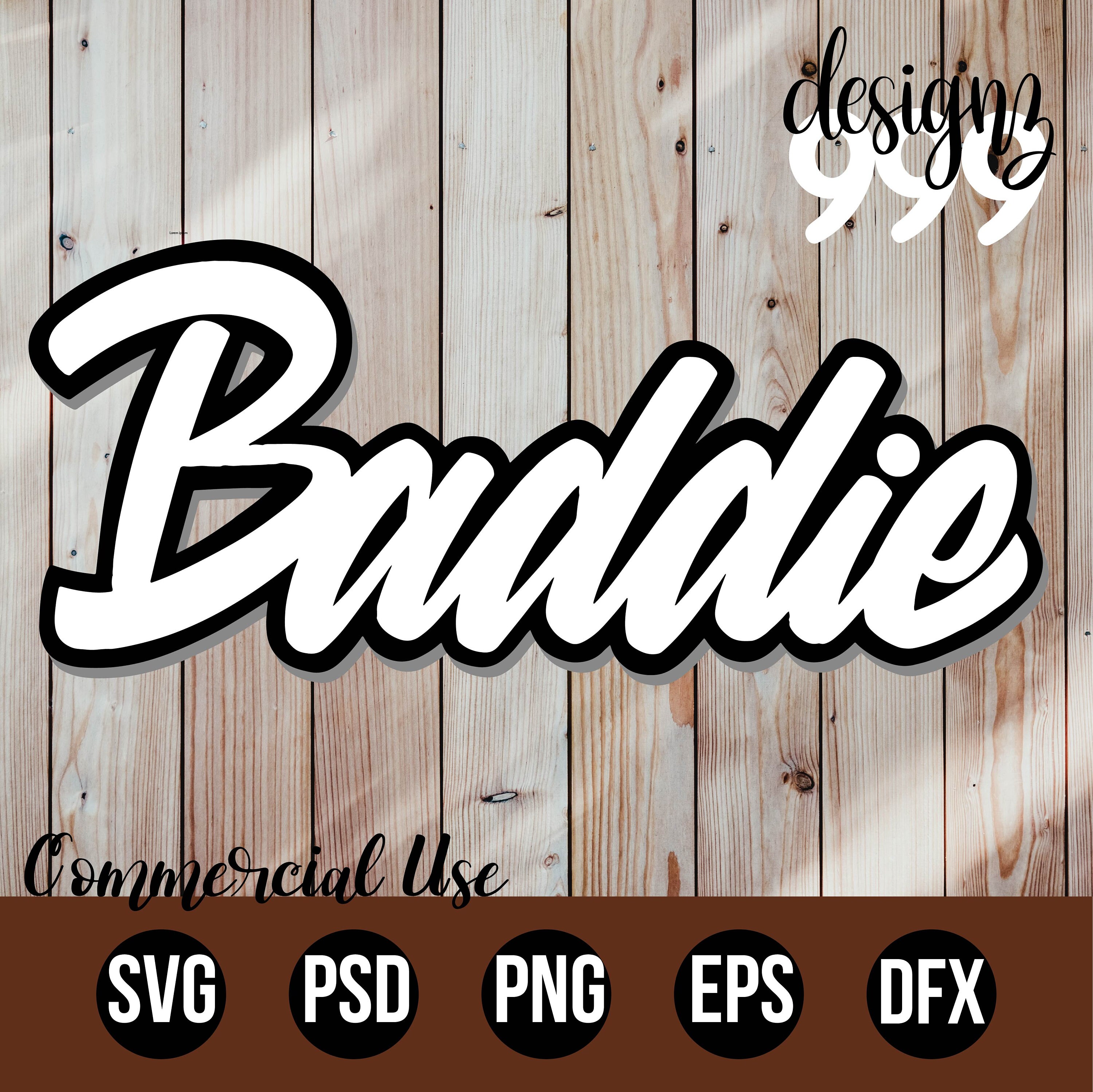 Baddie Hand Lettered SVG Cut File Script Cursive Etsy