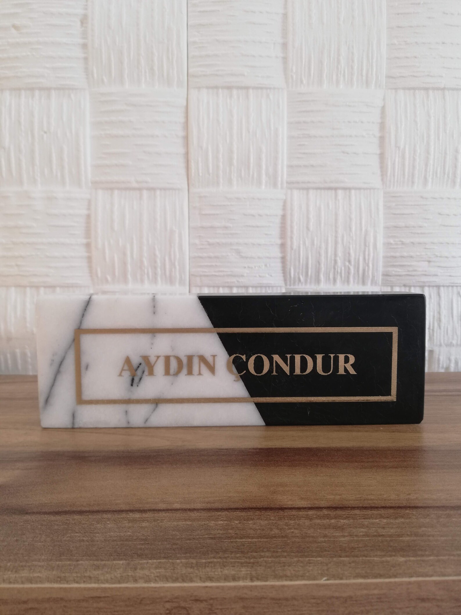 Personalized Desk Name Plate Marble Marble Name Plate Black Etsy