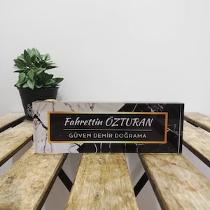 Personalized Flower Name Plate for Desk Custom Office Decor Nameplate Sign Office Desk Name Plate Teacher Gift