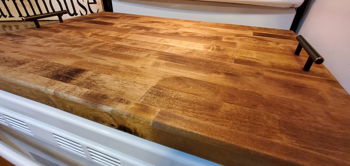 Butcher block Farmhouse stove top cover stove cover noodle Etsy