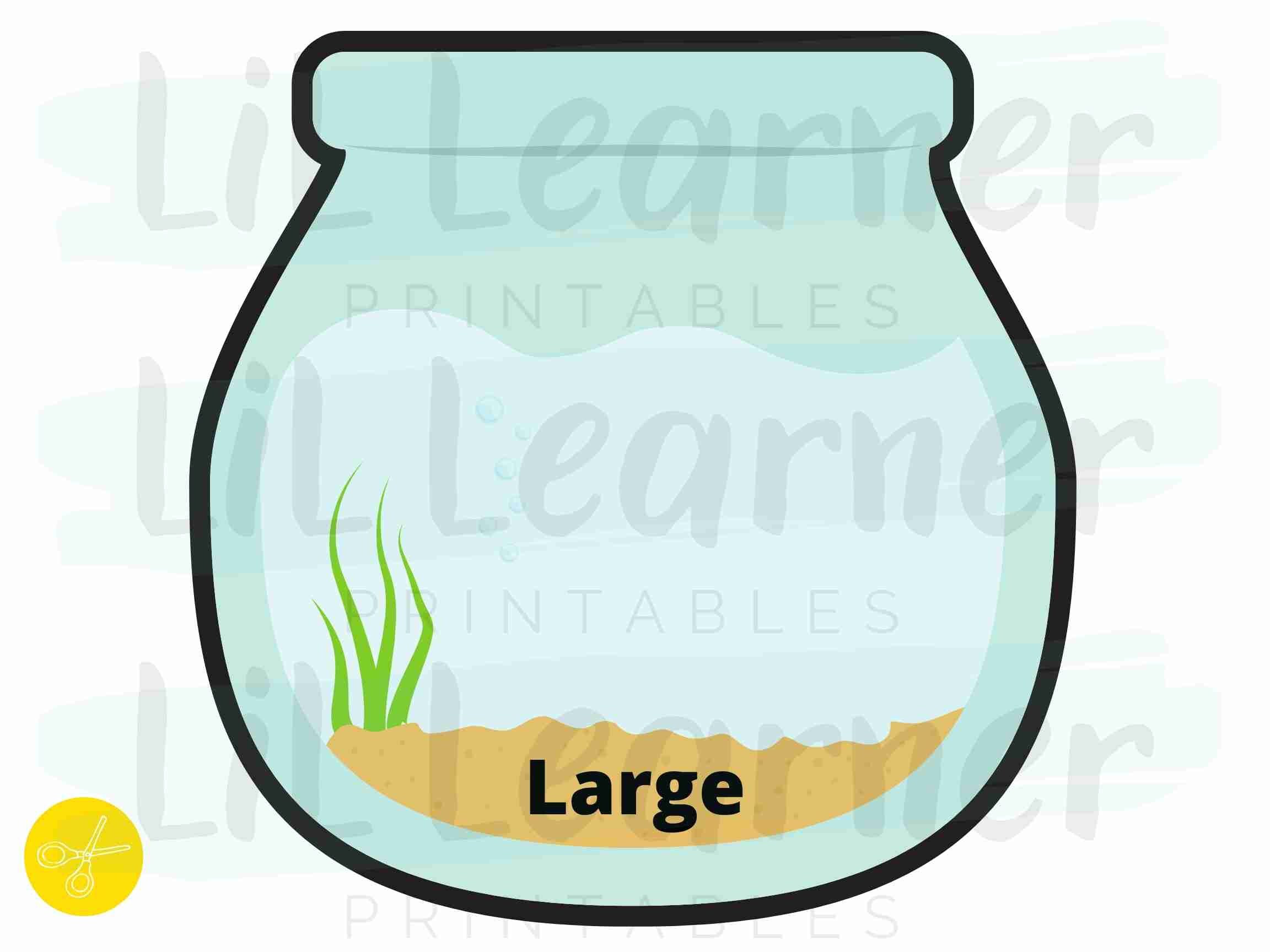 Printable, Educational Activity, Homeschool, Fish Bowl, Size Sort Etsy