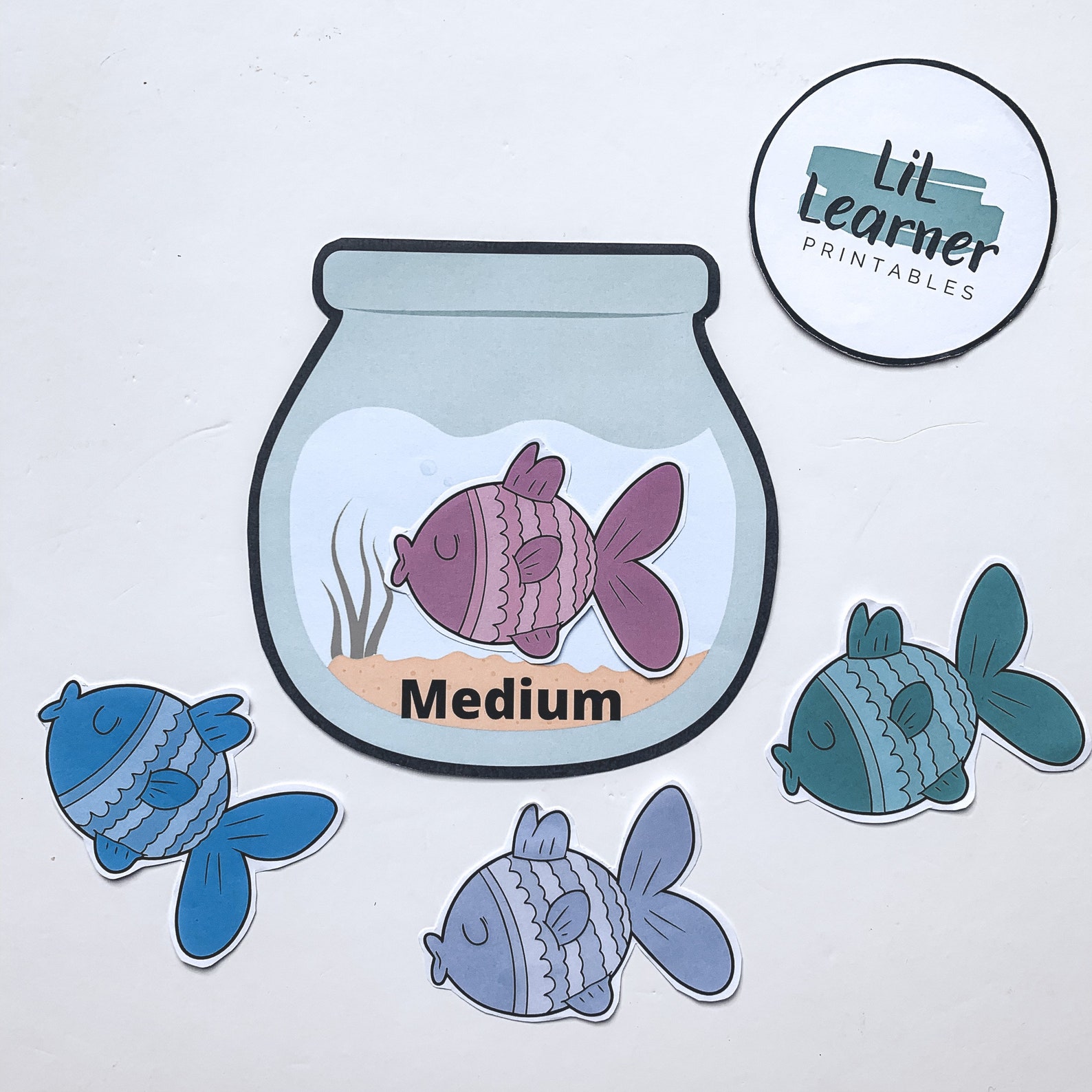 Printable, Educational Activity, Homeschool, Fish Bowl, Size Sort Etsy