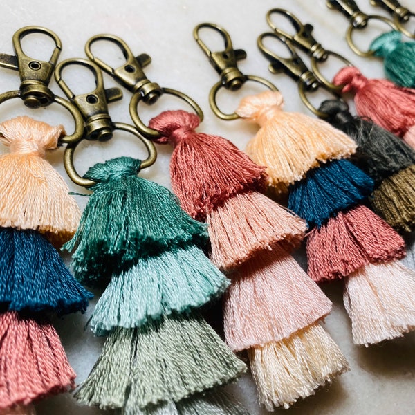 Mini Tiered Tassel Keychain | Layered Tassel Keychain | Ombré Keychain | Accessories | Gift for Her