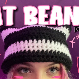 Crochet Cat Beanie PATTERN ONLY