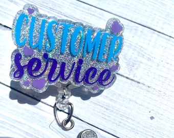 Customer Service Interchangeable Badge Reel, Customer Service Retractable ID Holder, Receptionist Key Card
