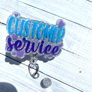 Customer Service Interchangeable Badge Reel, Customer Service Retractable ID Holder, Receptionist Key Card