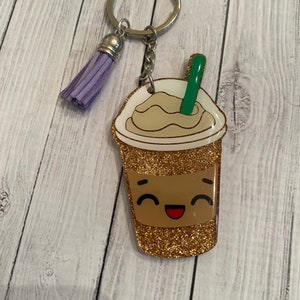 Iced Coffee Shake Keychain, Cute Frappuccino Keychain, Coffee Keyring, Cute Coffee, Frappuccino, Iced Coffee Keychain, Coffee Cup Keychain