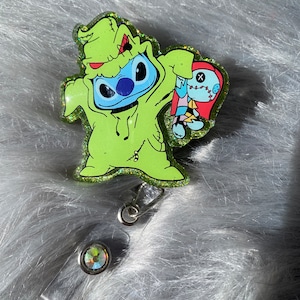Halloween Cartoon Alien Interchangeable Badge Reel, fall pumpkin alien Badge Reel, Retractable Cute Dragon ID Card Holder, fall Key Card