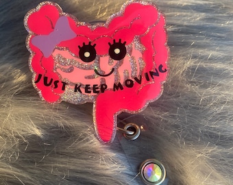 Carrete de insignia intercambiable de intestinos, carrete de insignia de gastroenterólogo, carrete de insignia de intestino lindo, carrete de insignia de enfermera, carrete de insignia de médico GI