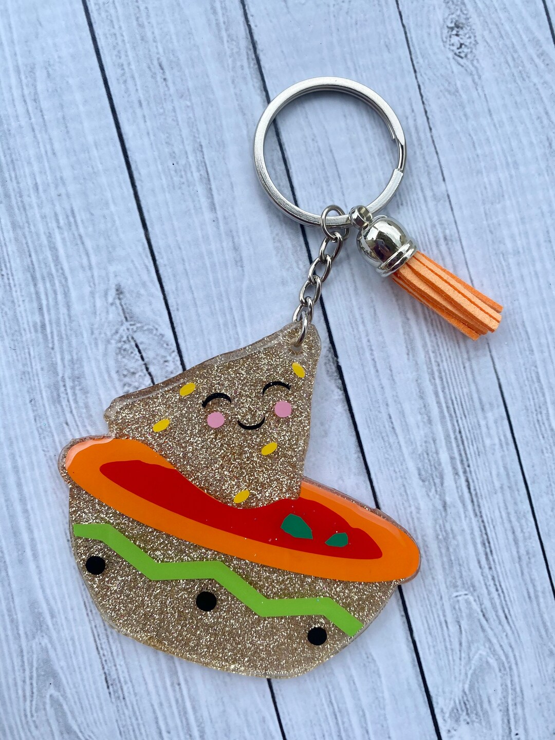 Chips and Salsa Keychain, Cute Food Keyring, Chips and Salsa Backpack