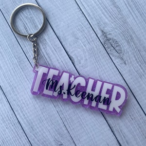 Teacher Keychain, Personalized Teacher Keyring, Teacher Gifts, Teacher Appreciation, Back To School