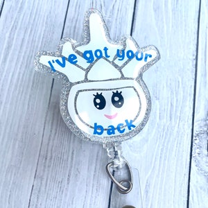 I’ve Got Your Back Vertebrae InterchangeableBadge Reel, Bone ID Card, Orthopedic Nurse, Ortho Doctor, RN, Back Bone