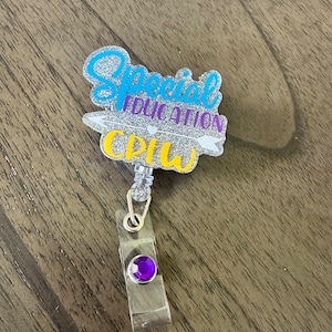 Bobine d'insigne interchangeable pour équipe d'éducation spécialisée, Carte d'identité rétractable pour éducation spécialisée, Enseignant d'éducation spéciale, Retour à l'école, Carte-clé pour enseignant