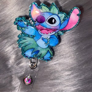 Cartoon Alien Interchangeable Badge Reel, Cartoon Character Badge Reel, Retractable Cute Dragon ID Card Holder, Hawaiian Cartoon Key Card