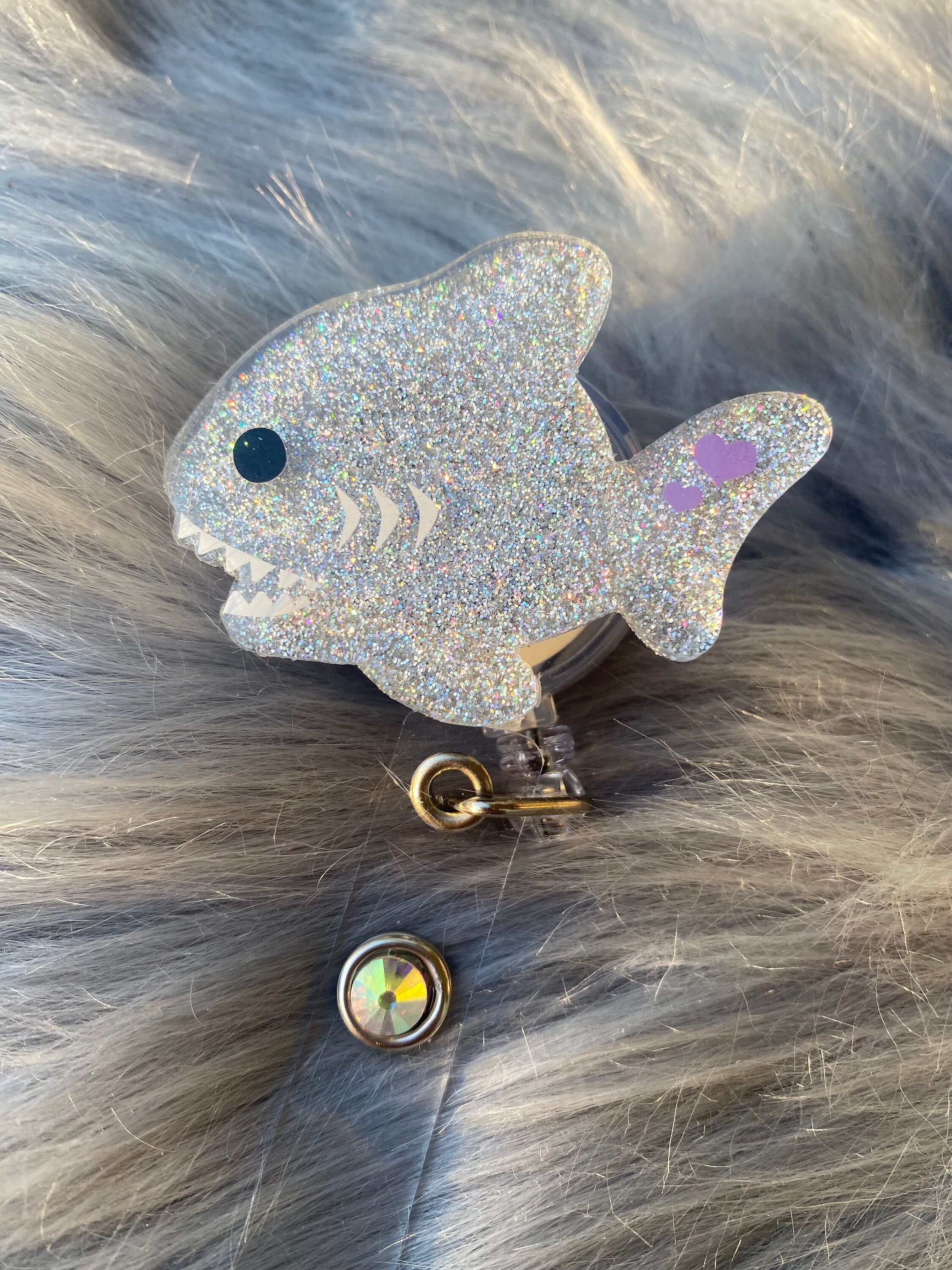 Shark Interchangeable Badge Reel, Animal ID Holder, Cute Baby Shark Retractable Badge Reel, Cute Baby Animal ID Holder, Teacher, Nurse