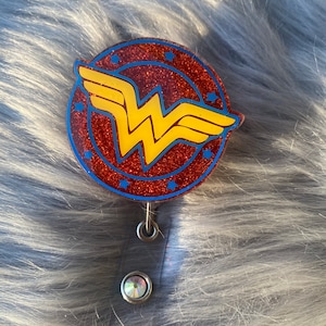 Wonder Woman Interchangeable Badge Reel, Wonder Woman Nurse ID Holder, Wonder Woman Teacher Key Card Holder, Super Hero, Super Woman