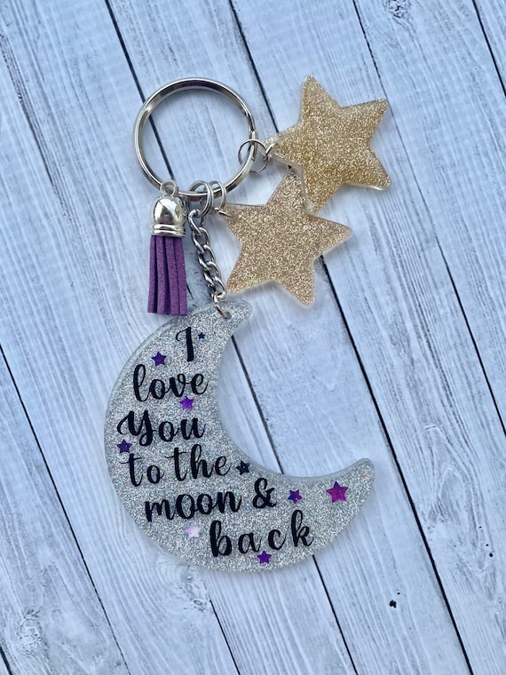 Personalized Keychain Moon And Star Keychain Blank Acrylic - Main Image