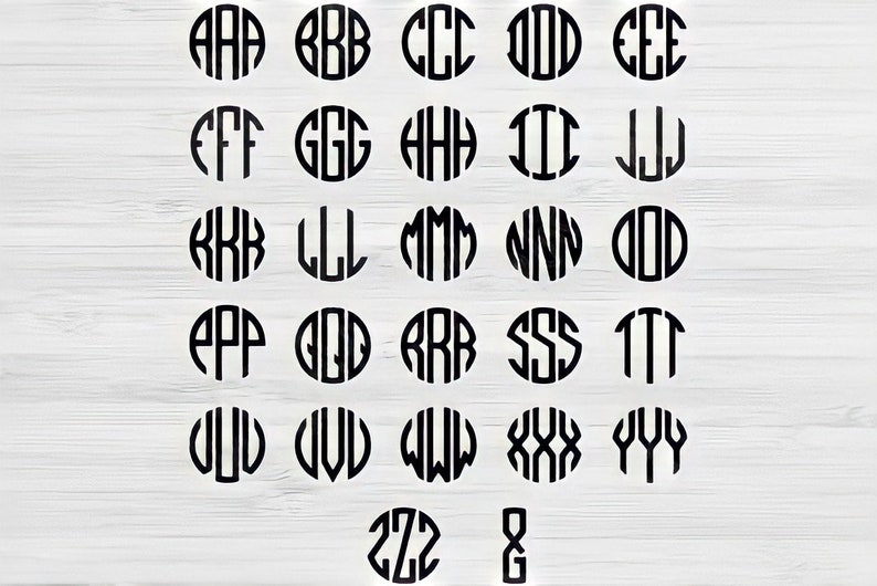 Download Monogram Svg Font Svg Personalized Initial Svg Png Letter Svg Vinyl Cut File Alphabet Svg Files For Cricut Silhouette Digital Download Clip Art Art Collectibles Mukena Id