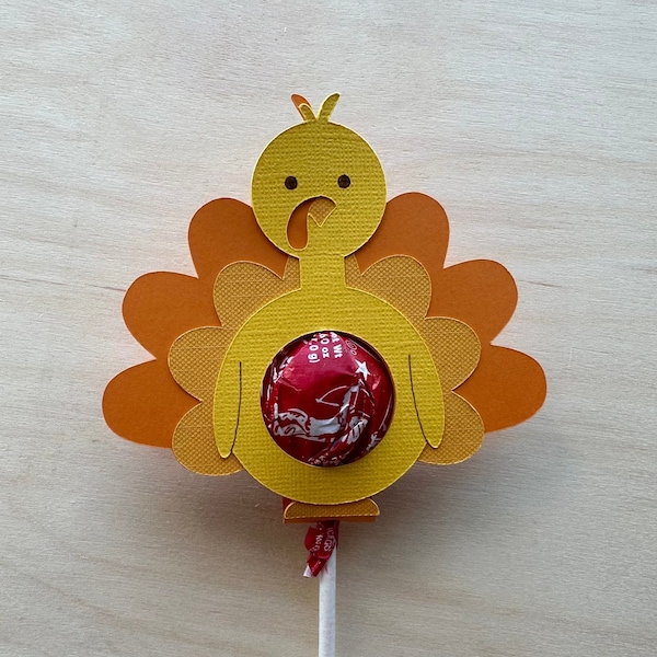 Turkey Lollipop holder & Lollipop | Thanksgiving Party Favor| Thanksgiving Table Decor for Kids | Kids Favor | Thanksgiving Goodie Bag Treat