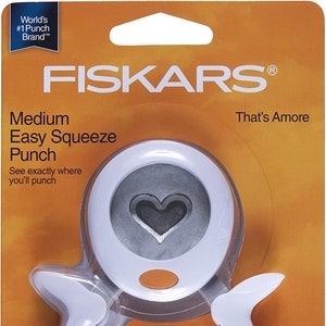 Fiskars 174360-1001 Medium Circle Squeeze Punch, 1 Inch, White