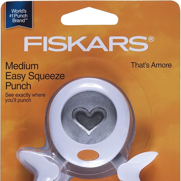 Fiskars Large Easy Squeeze Punch - That's Amore Punch - Heart Punch - Card Making - Scrapbooking - Paper Crafting - Large Punch - Hand Punch