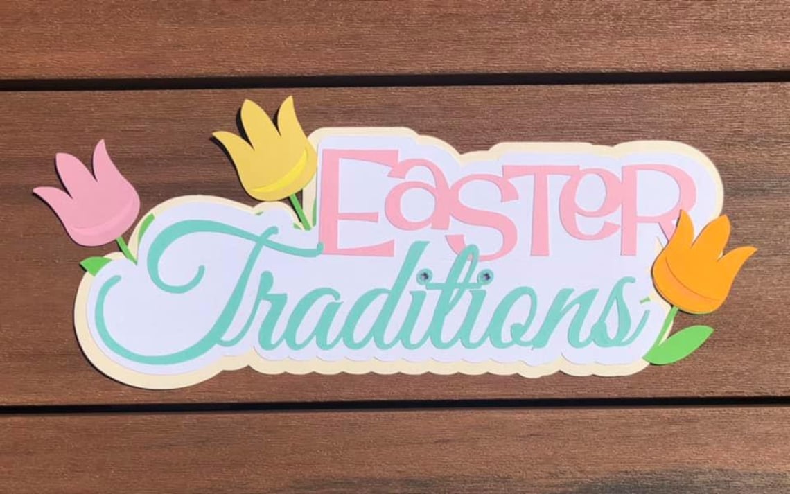 Easter Traditions Die Cut Scrapbooking Premade Titles Etsy UK
