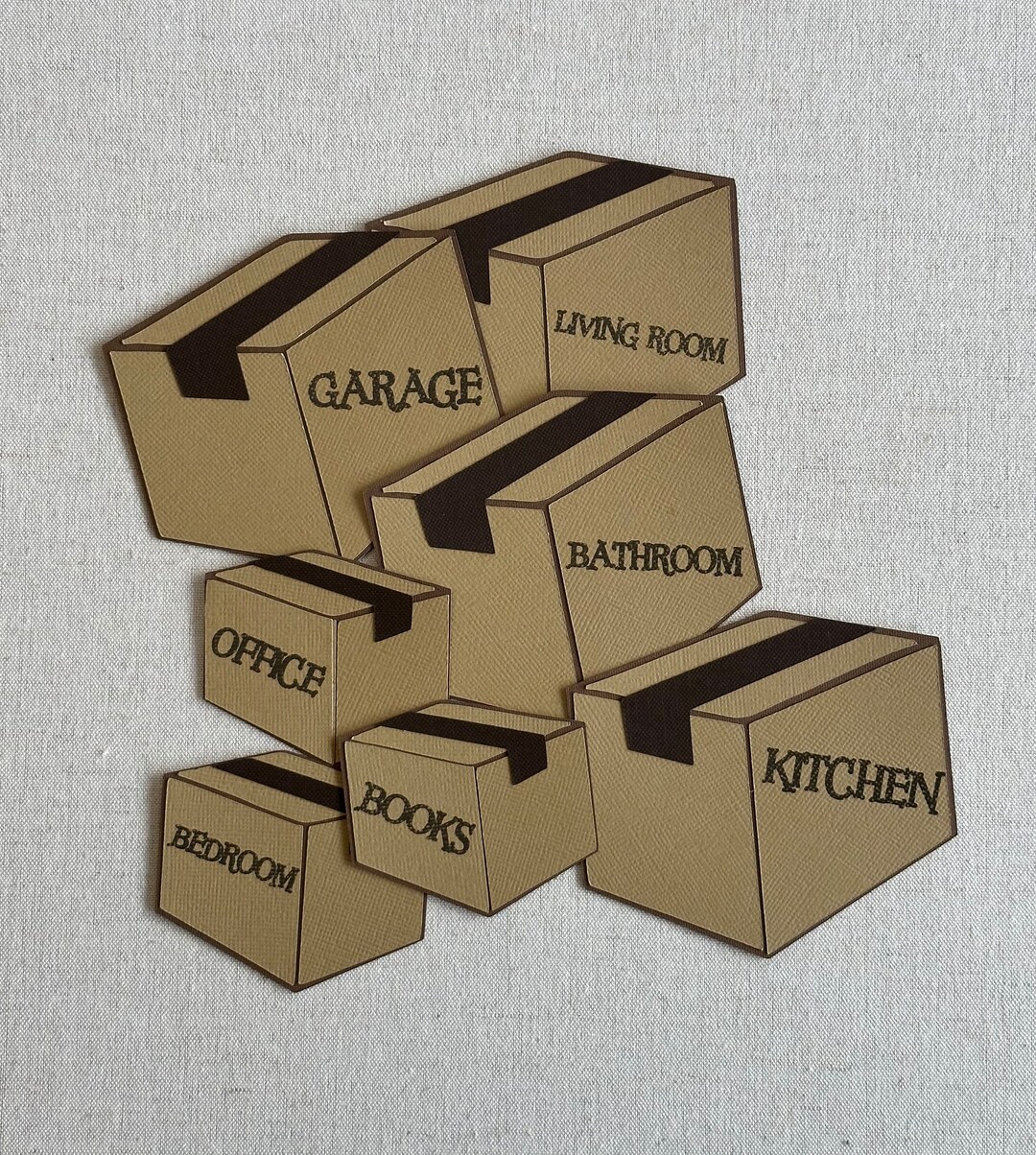 Moving Boxes Die Cut Scrapbooking Moving Day Scrapbooking Die Cuts Labeled Moving Boxes Paper