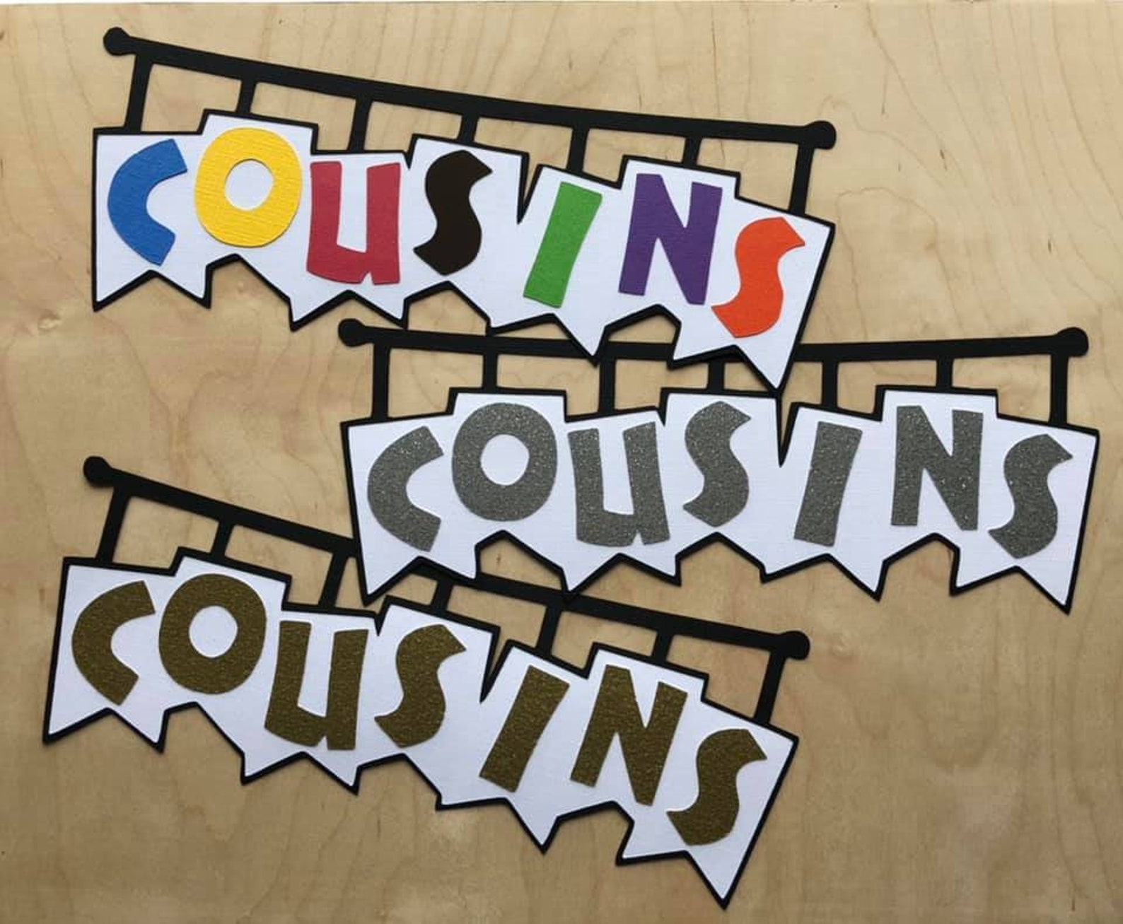 Cousins Die Cut Scrapbooking Premade Title Paper Piecing Etsy
