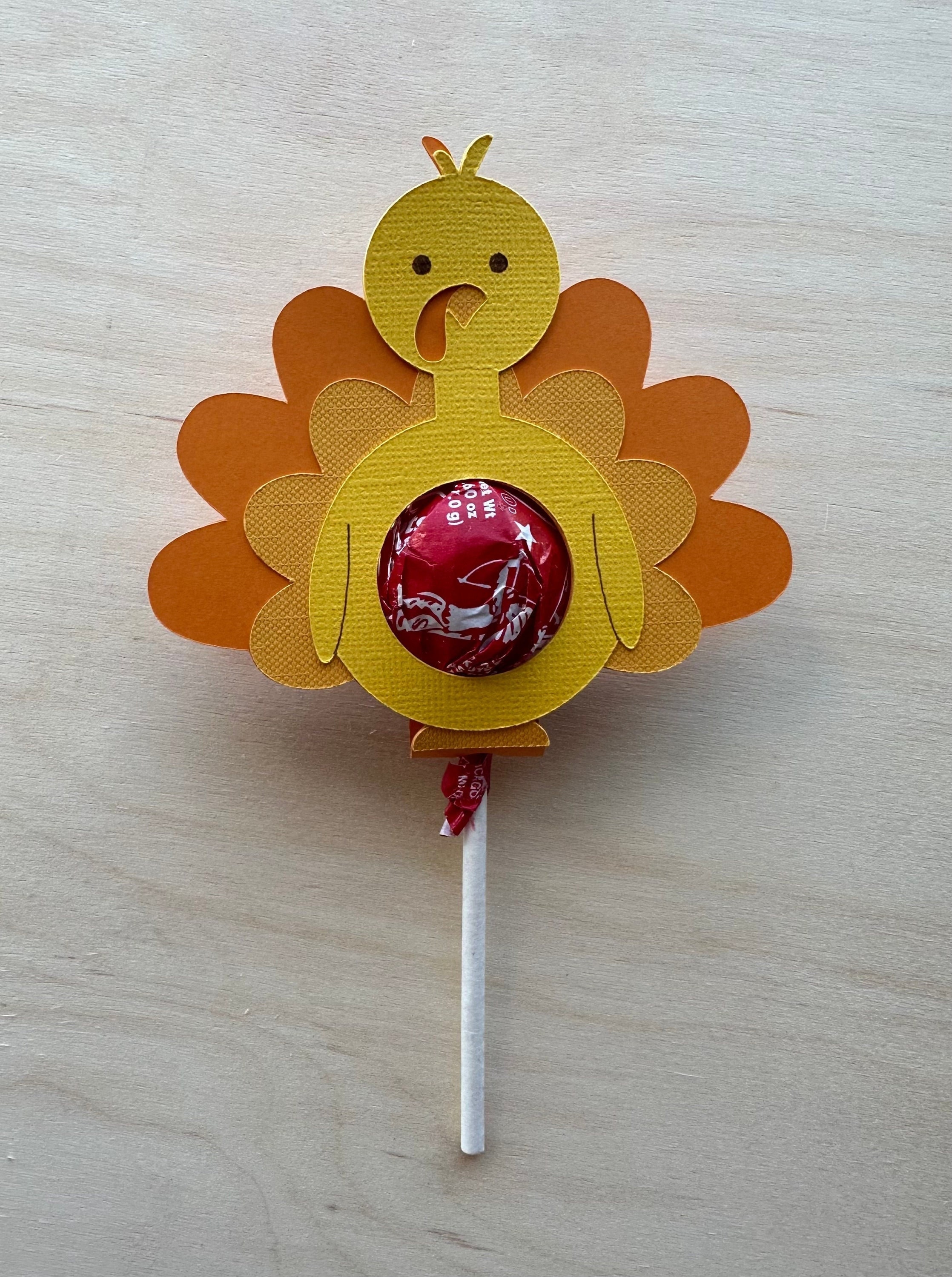 Turkey Lollipop Holder & Lollipop Thanksgiving Party Favor Thanksgiving