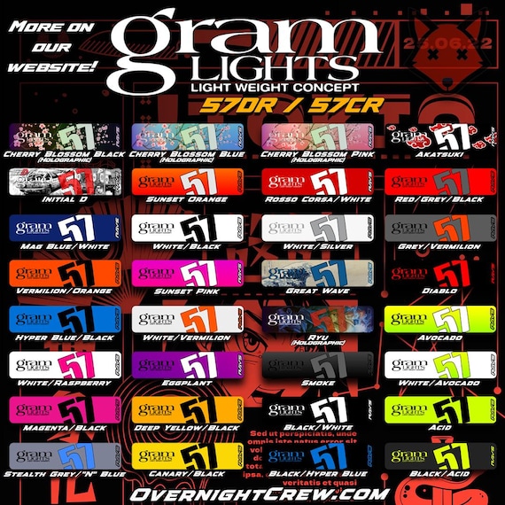 Rays Gram Lights 57DR / 57CR スポークステッカー（4枚） - Etsy 日本