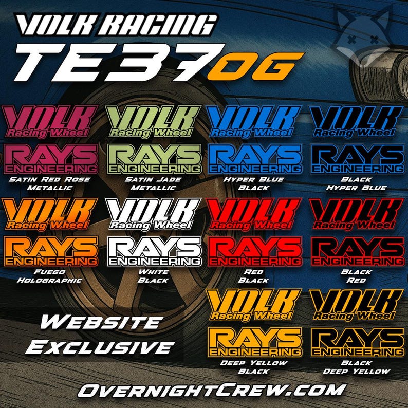 Vol Racing Logo Volk Racing TE37 OG Spoke Stickers (8 PCS) - Etsy
