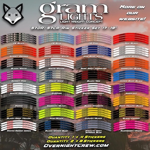 Rays Gram Lights 57DR/57CR Rim Sticker Set 17 - 19&quot; (4 PCS)
