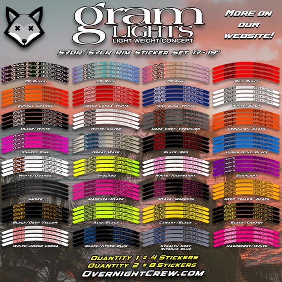 Rays Gram Lights 57DR/57CR リムステッカーセット 17～19インチ (4枚