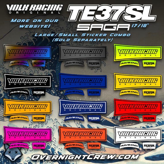 VOLK RACING TE37 SAGA SL スポークステッカー Volk Racing TE37 Saga SL Spoke Stickers 17-18