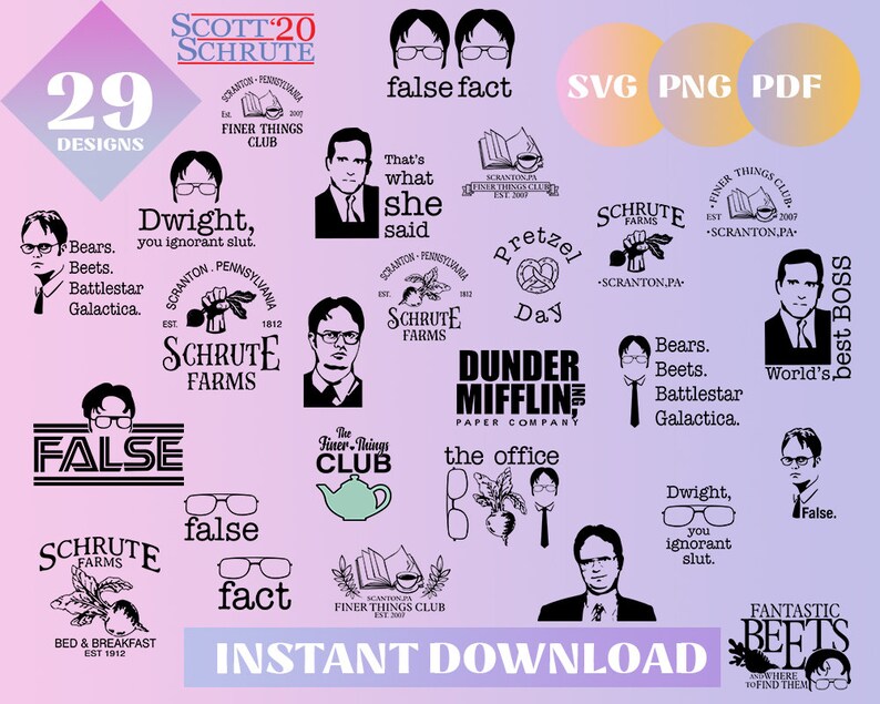 Das Büro Svg Svg-Datei der Büro-Zeichen Svg-Datei das Büro | Etsy