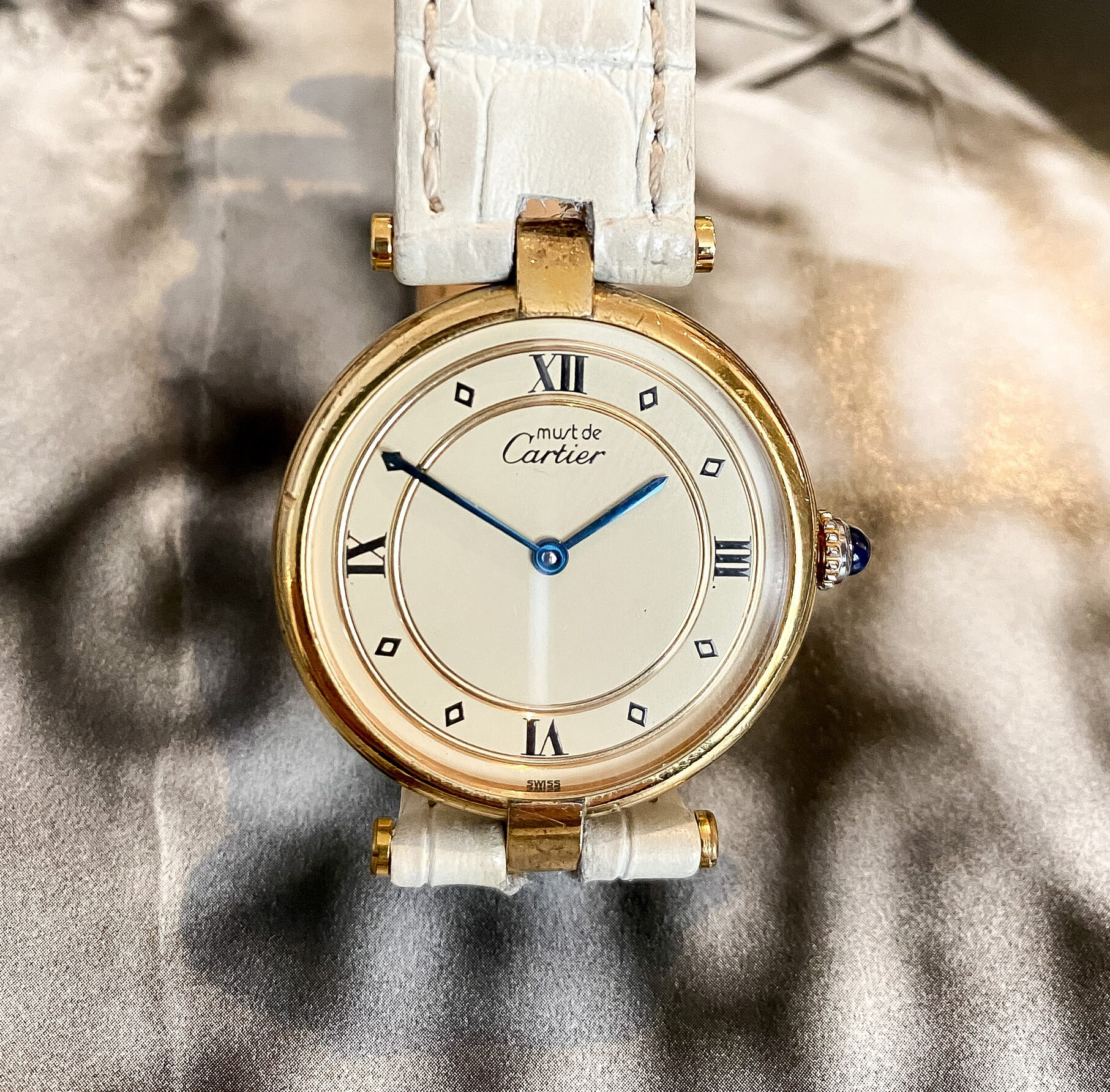 Cartier Must De Cartier Paris Vermeil 925 Silver Gilt Quartz Cartier Must De Cartier Paris Vermeil 925 Silver Gilt Quartz