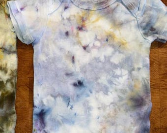 Handmade Ice Dyed Baby Onesie – Custom Cotton Bodysuit, Gender Neutral Tie Dye Infant Clothing, Personalized Baby Shower Gift