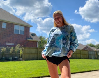 Ice Dyed Sweatshirt - Custom Tie Dye Crewneck - Homemade Unisex Pullover - Personalized Colors