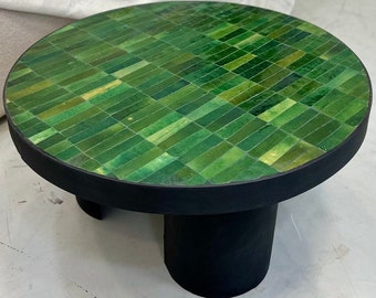 CUSTOM TILE TABLE, Handmade Green Palette Table, Moroccan Zellige Table, Low Table, Luxurious Patio Fourniture, Mosaic Custom Made Design