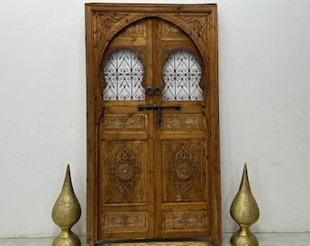 MOROCCO DOUBLE DOOR, Engraved Door, Carved Wooden Door, handmade Door, Moroccan Berber Door, Wall door, Moorish Decor door, Medina Doors