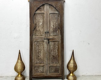 WONDERFUL MOROCCO HANDMADE carved Door, Handmade Moorish Wooden Door, Chefchaouen Carved Door, Andalucia Door, Blue Door, Black Door,