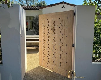CUSTOM MOORISH DOOR, Handmade Carved Atlantic Cedar or Oak Wood, Luxury Entrance Door, Andalusian Riad Style for Villa and Courtyards